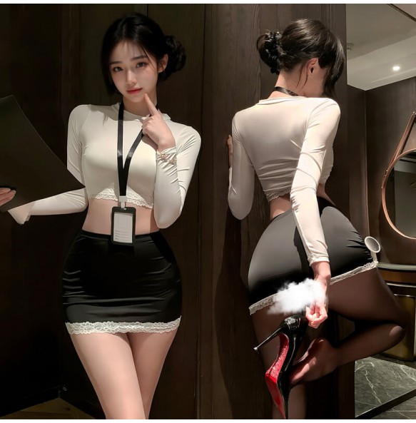 FEE ET MOI - Office Seduction Desire Secretary Set (White - Black)